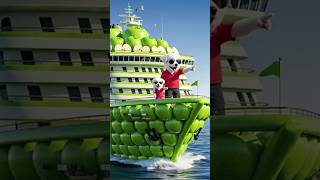 😭 The Cat on Orange Plane Destroyed the Ship Built by Poor Dog and His Puppy🍏 #doglover #cat