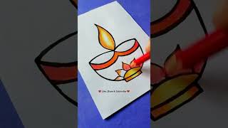 💐🥰 Diwali diya drawing 🥰💐 Diwali drawing 🥰💐 #shorts