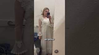 realistic trying on vintage wedding dresses!💜