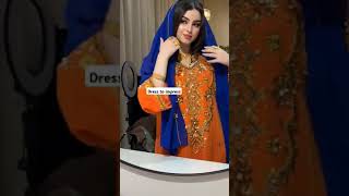 Traditional Eid Dress | Hand-Embroidered Kaftan | Festive Orange & Blue Abaya #eid2025