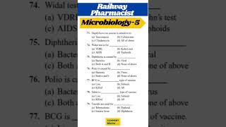 RRB Pharmacist Recruitment 2024 || Railway Pharmacist IMP MCQ | Railway Pharmacist Vacancy