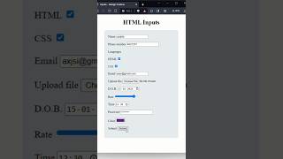 Input Types In HTML! Form Input Attributes #htmlform #html