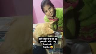 Whenever I try to gossip with my bestie in Public😝 #dogandfamily #jacky #youtubeshorts #dog #comedy