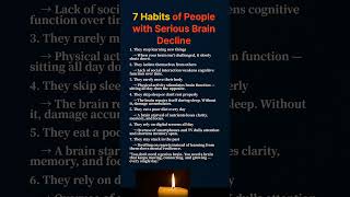 7 Habits of People with Serious Brain Decline