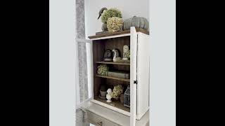 Distressed White Wall Cabinet
