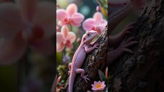 Tiny Pink Forest Lizard #aianimation #miniwild  #natureshorts #reptileslovers