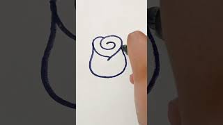Easy trick draw rose #tutorial #hack #drawing #shorts #magic #easytrick