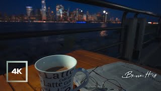 2 Hours of Traditional Jazz with Wave Sounds by the Hudson Riverㅣ4K Ambience