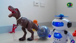 Toy Fight 2 - Trex vs Gyrosphere vs Robot