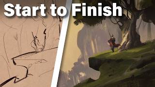 How to Paint an Epic Landscape ( Concept Art Tutorial )