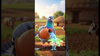 Hungry farmer eats up all the food in the house #ai #pigeon#farmer#tree