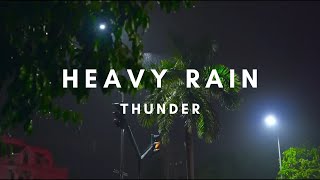 Heavy Rain & Thunderstorm Sounds | Black Screen Ambience for Work, Study, and Peaceful Mind