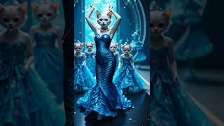 "Mermaid Cat in Royal Blue Stuns the Runway – You’ve NEVER Seen Anything Like This! 😻🌊✨"