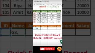 QUICK  EMPLOYEE  RECORD  IN XLOOKUP FUNCTION IN EXCEL #VIBE HUB