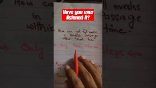 how to solve english passage within short time #englishpassage #youtubeshorts #viral