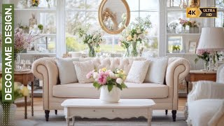 Luxury Shabby Chic Interiors: Vintage Farmhouse Spring Decor with Elegant Two-Tone Design Ideas