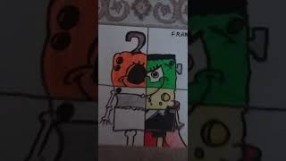 Drawing Sponge Bob in 4 versions👻#shorts