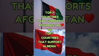 TOP 7 COUNTRIES THAT SUPPORT ALBANIA❤️ VS AFGHANISTAN❤️ #topeditz#100millionviews #short #viralvideo