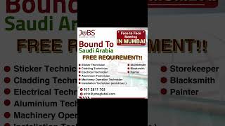 Free recruitment for Saudi Arabia - Face to Face Meeting #job2024 #freejobalert #freerecruitment