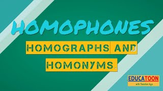 Homophones, Homographs, Homonyms