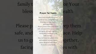 Prayer for Family Protection and Blessings   #FamilyPrayer#PrayerForProtection#GodsProtection