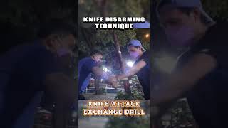 STRAIGHT & ROUND KNIFE🔪ATTACK | DISARMING TECHNIQUE - EXCHANGE DRILL -  #knifedefense #selfdefense