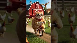 Biker Cat on the Loose! Chickens Beware!