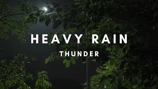 Heavy Rain & Thunderstorm Sounds | Maximize Your Concentration with Black Screen Atmosphere