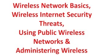 Wireless Network | Security Threats | Public Networks | Administering Wireless | Cyber Security