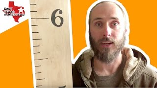 Staining a Large Wall Ruler Growth Chart - DIY - #EastTexasHomestead