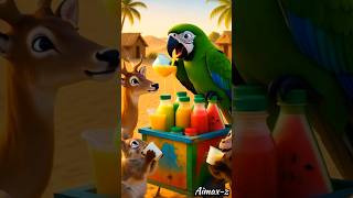 parrot Prefer Juice to thirsty Animals 😭#parrot #ai #shorts