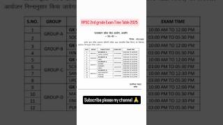 RPSC 2nd grade Exam Time Table 2025 |RPSC 2nd grade Exam Date #rpsc #rpscexam #rpsc2025 #exam 🎯👍