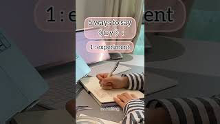 Sysnonyms for "try" english vocabularies learning