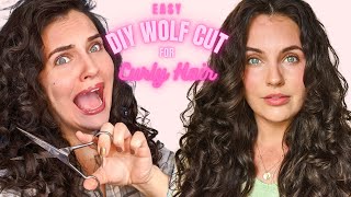 DIY WOLF CUT FOR CURLY HAIR