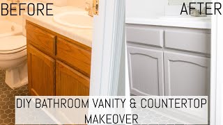 DIY Bathroom Vanity and Countertop Makeover