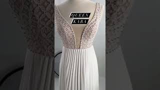 Queen Kara | Queen Bridal | Boho Wedding Dresses #bohobride #customsize #dresswithcrystals #bride