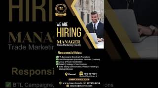 Exciting Opportunity Alert|Manager-Trade Marketing(South)|#careeropportunities #staffingandrecruitin