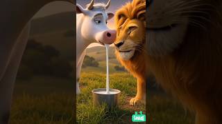 The Lion, the Cow, and the Calf: A Heartbreaking Animal Story for Kids #shorts