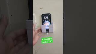 phone stand Wall mount for Charging | TV remote hanging bracket pack of 4 mobile holder