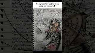sorry teacher , a ninja took my homework 🥶🤧☠️ #anime #animeboys #demonslayer