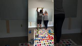 DIY magnetic play wall - fun project for our playroom! #diy #diyprojects #playroom #homemade