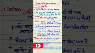 मानव नेत्र। विद्यालय विषय सामान्य विज्ञान reet level 1| reet mains 2023| #reet #shorts