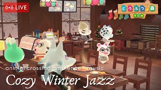 【Cozy Winter Jazz | どうぶつの森 BGM】雪が降る夜、暖かいレストランで楽しむジャズ / BGM＋アンビエンス [ 穏やかな音楽、賑やかな食卓 ]