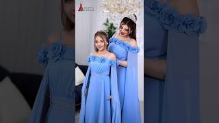 👗 Mother Daughter Matching Blue Gown | Elegant Princess Dresses | Husn-e Libaas
