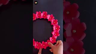 Quick and Easy Red Flower Wall Hanging / #shorts
