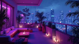Cozy Balcony Overlooking Urban Rain 🌂 Chill Lofi Hip Hop for Study & Unwind | Lofi Rain Playlist
