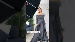 ✨ Elegant Black Gown Look | Party Wear Dress Try-On | Husn-e-Libaas