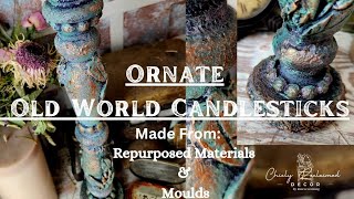 Upcycled Candlestick Makeover: Create an Ornate Design with Moulds & An Old Word Style Paint Finish
