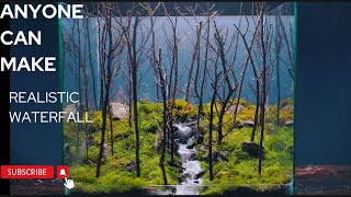 making an easy realistic waterfall flowing through pine forest| diy terrarium waterfall | paludarium