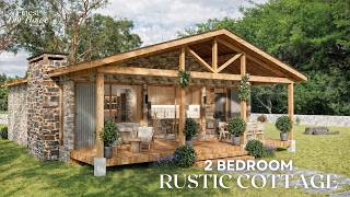 30x43 ft 2 Bedroom Cottage Home Tour | Rustic Charm Meets Modern Comfort